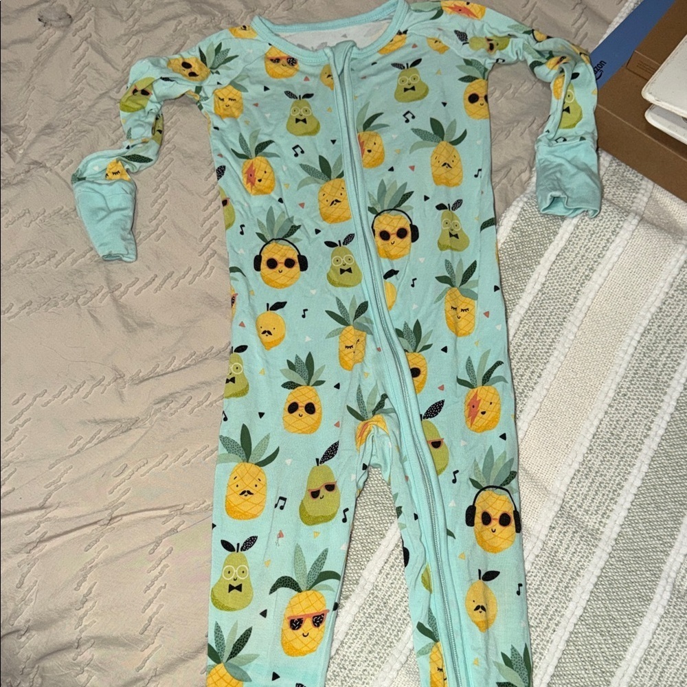 Little Sleepies Aqua Pineapple Kids One Piece